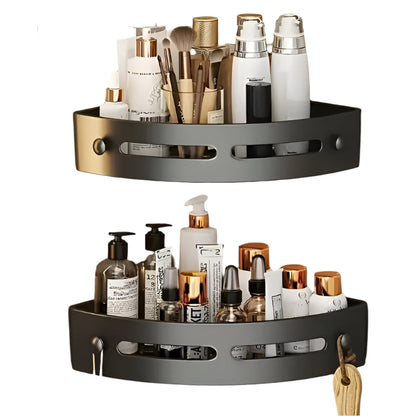 2pcs No-Drill Adhesive Corner Shower Caddy