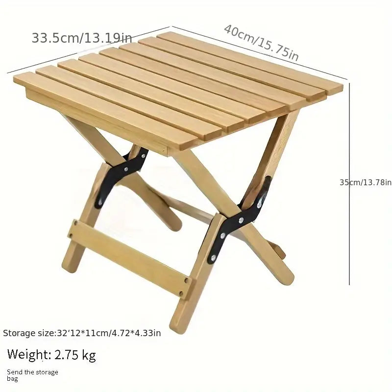 Portable Folding Wooden Camping Stool