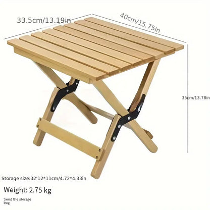 Portable Folding Wooden Camping Stool