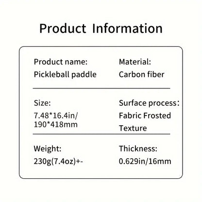 Ultra-Durable Carbon Fiber T700 Pickleball Paddle for Pro Performance