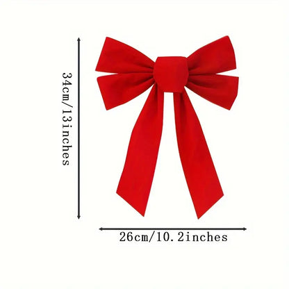 5pcs 33.02cm Red Velvet Christmas Wreath Bow