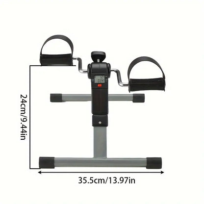 Foldable Mini Fitness Car with Display Screen - Black