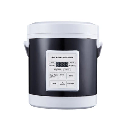 12V/24V Mini Car Rice Cooker 1.6L Portable Grey