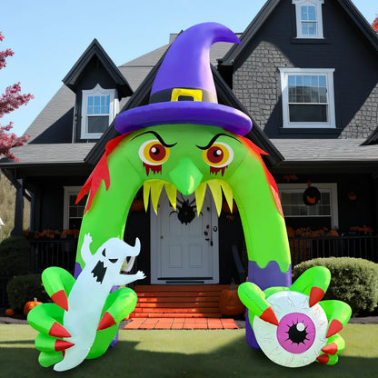 Halloween Inflatable Giant Witch Arch with LED Lights