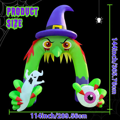 Halloween Inflatable Giant Witch Arch with LED Lights