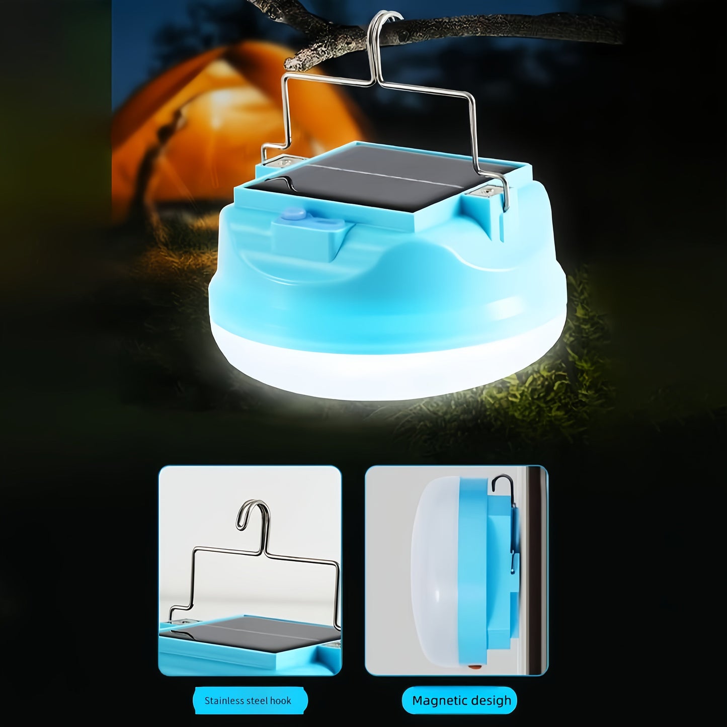 Adjustable LED Solar Bulb with Built-in Battery (3-Gear)