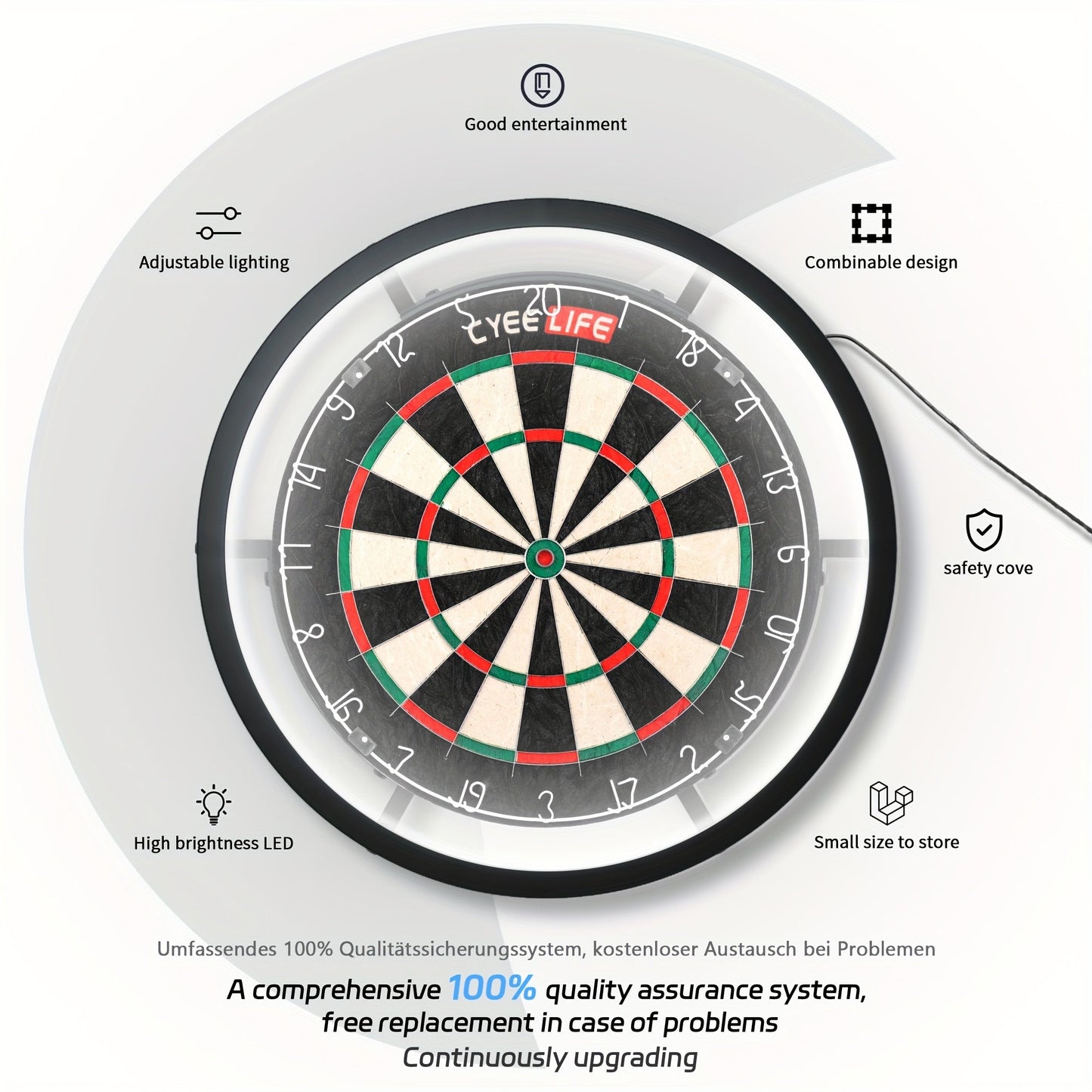 LED 360° Dartboard Light for Soft Tip Boards