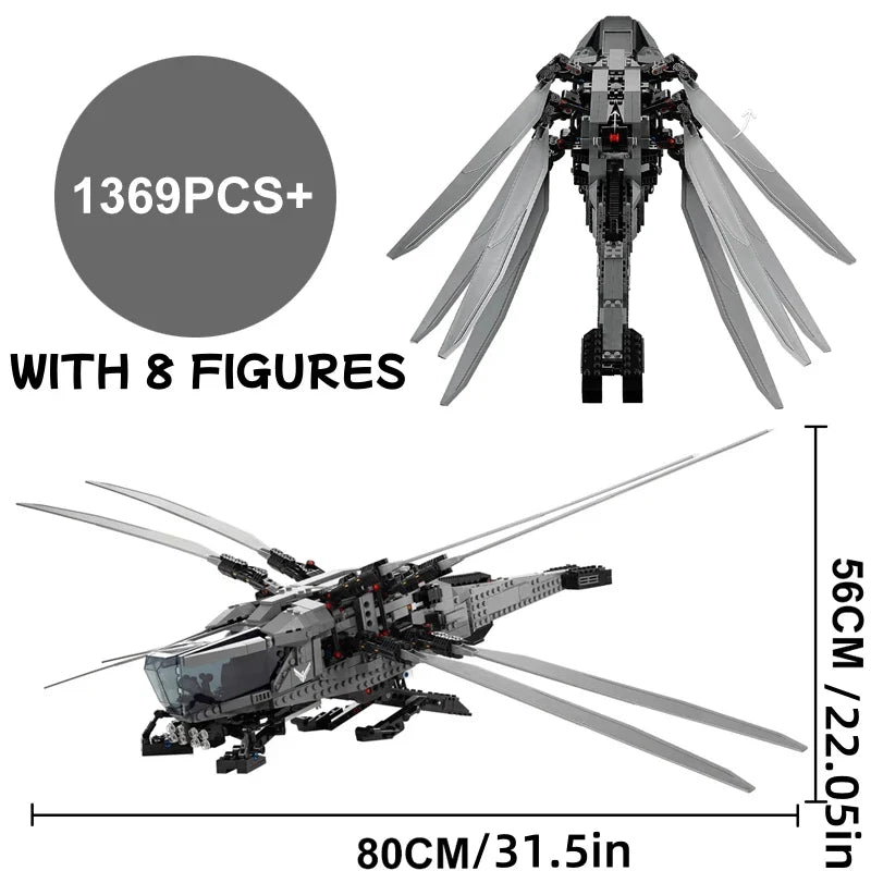 Dune Atreides Ornithopter Building Kit – 1369-Piece Model Set (Compatible with Major Brands