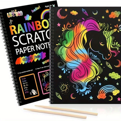 Rainbow Scratch Off Notebooks Arts and Crafts Set