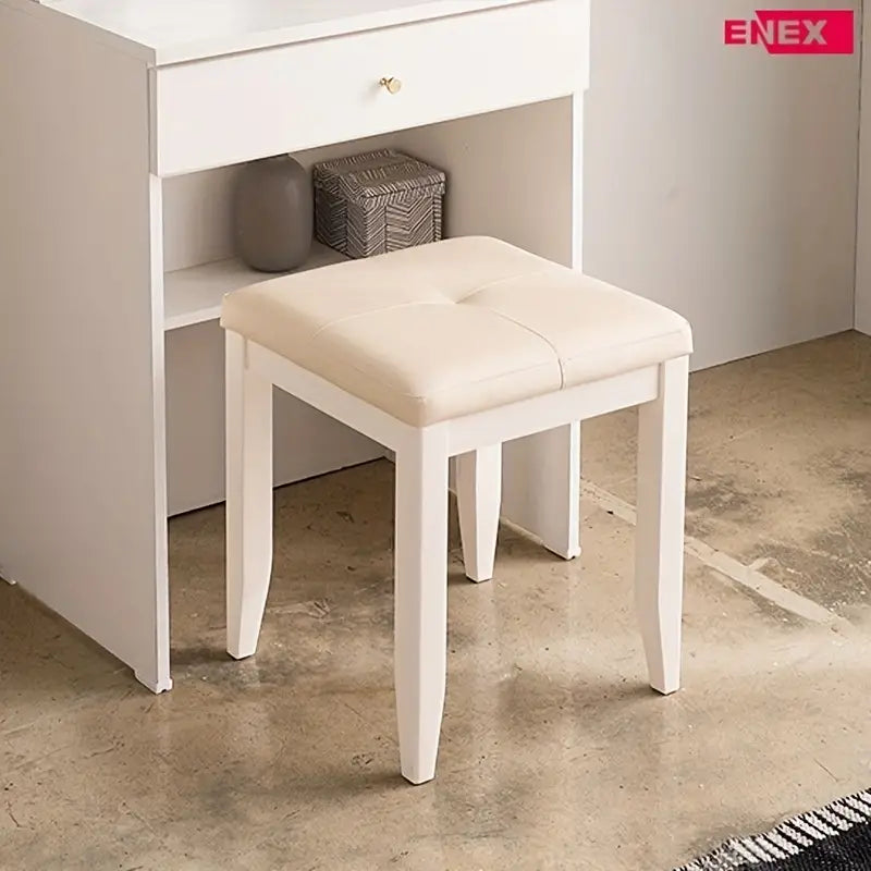 Minimalist White Dressing Stool - Bedroom Makeup Chair