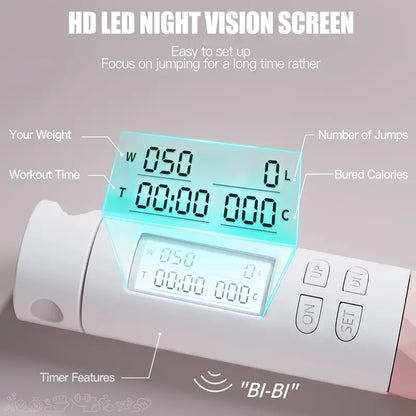 Jump Rope with LED Screen and Silicone Handle