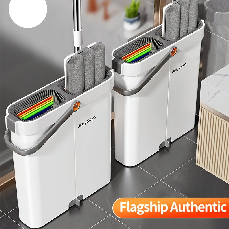 Flat Mop and Bucket Set with 3 Microfiber Pads