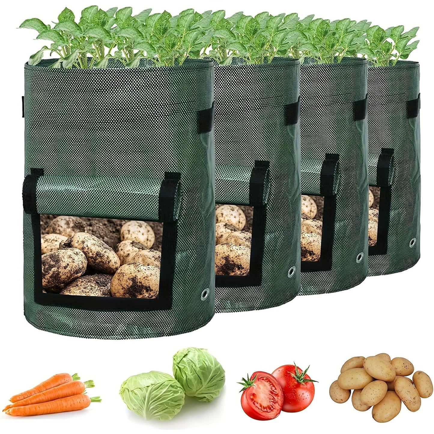 Large Potato Grow Bag with Handles Green