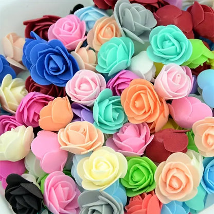 500pcs Mixed Color Artificial Rose Flower Heads - DIY Craft & Decoration