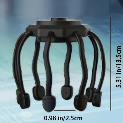 Rechargeable 8-Finger Scalp Massager - Black