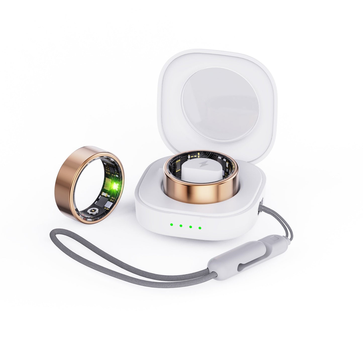 Smart Fitness Ring with Charging Case - Gold