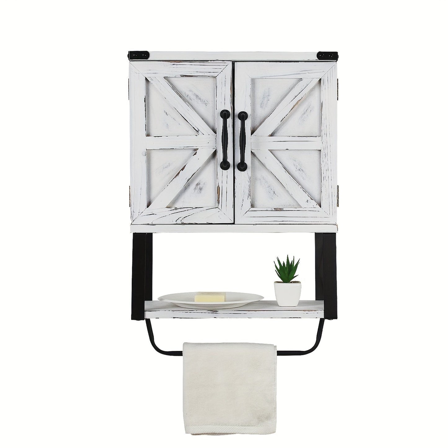 Wall Bathroom Cabinet with Towel Shelf