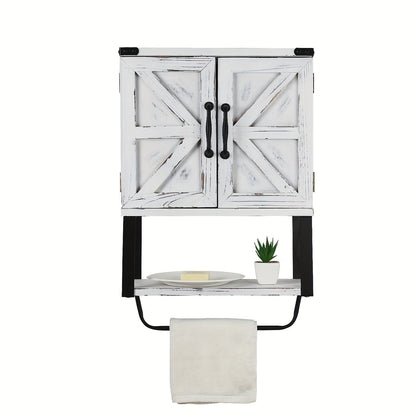 Wall Bathroom Cabinet with Towel Shelf