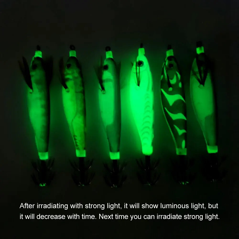 Luminous Wood Shrimp Squid Fishing Lure