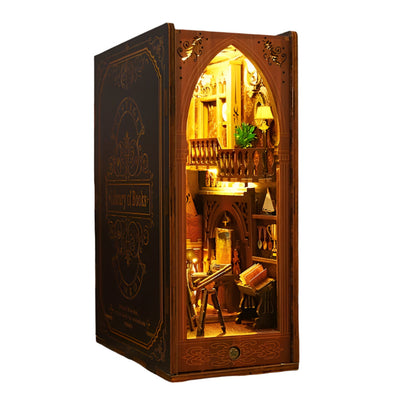 3D Miniature Bookshelf DIY Wooden Bookend Scene