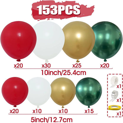 Christmas Balloon Garland Arch Kit (153 Pcs)