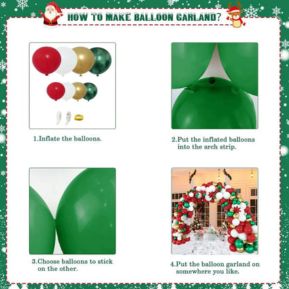 Christmas Balloon Garland Arch Kit (153 Pcs)