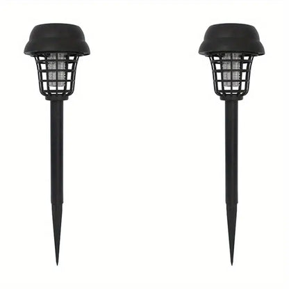 2pcs Solar Mosquito Killer Lamp Set - Outdoor Waterproof Fly Trap & Insect Repellent