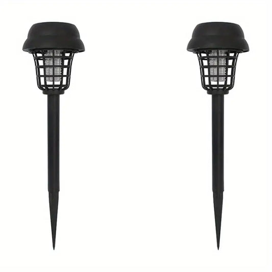 2pcs Solar Mosquito Killer Lamp Set - Outdoor Waterproof Fly Trap & Insect Repellent