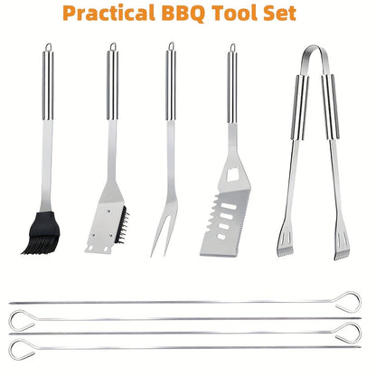 BBQ Grilling Stainless Steel Accessories Set (10pcs)