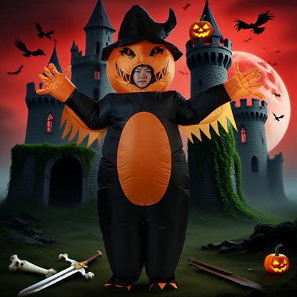 Halloween Pumpkin Inflatable Costume Full-Face Design