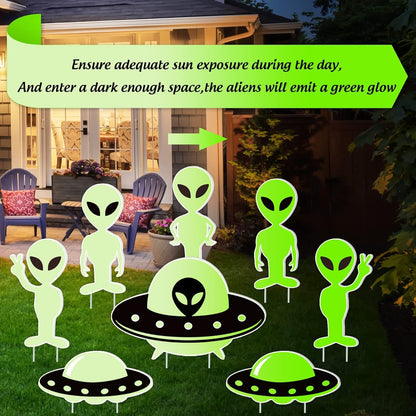 Glow in Dark Halloween Yard Sign Set