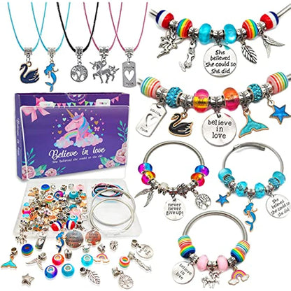 Unicorn & Mermaid Charm Bracelet Craft Kit for Girls