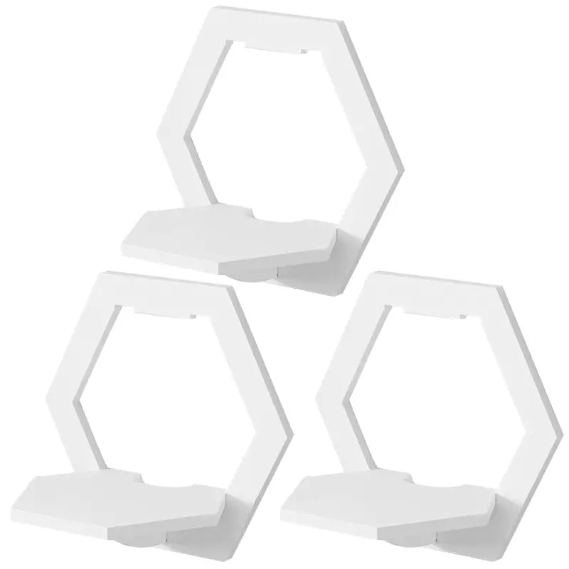 Hexagonal Harmony: Set of 3 Punch-Free Wall Shelve