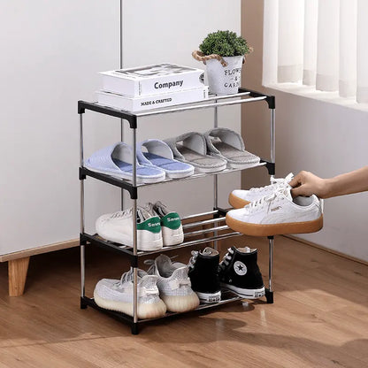 Keep your shoes tidy and accessible using the 1pc Galvanized Stackable Shoe Shelf