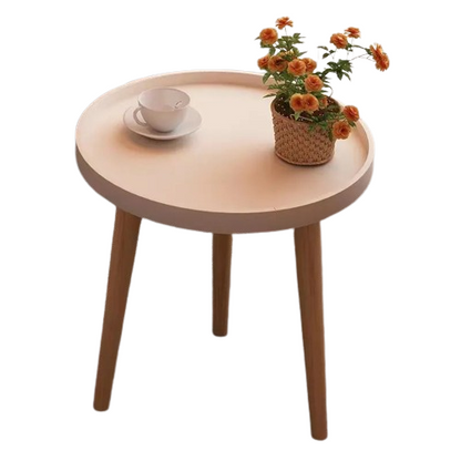 Embrace Elegance with the Round Coffee Table Boasting Three Harmonious Legs