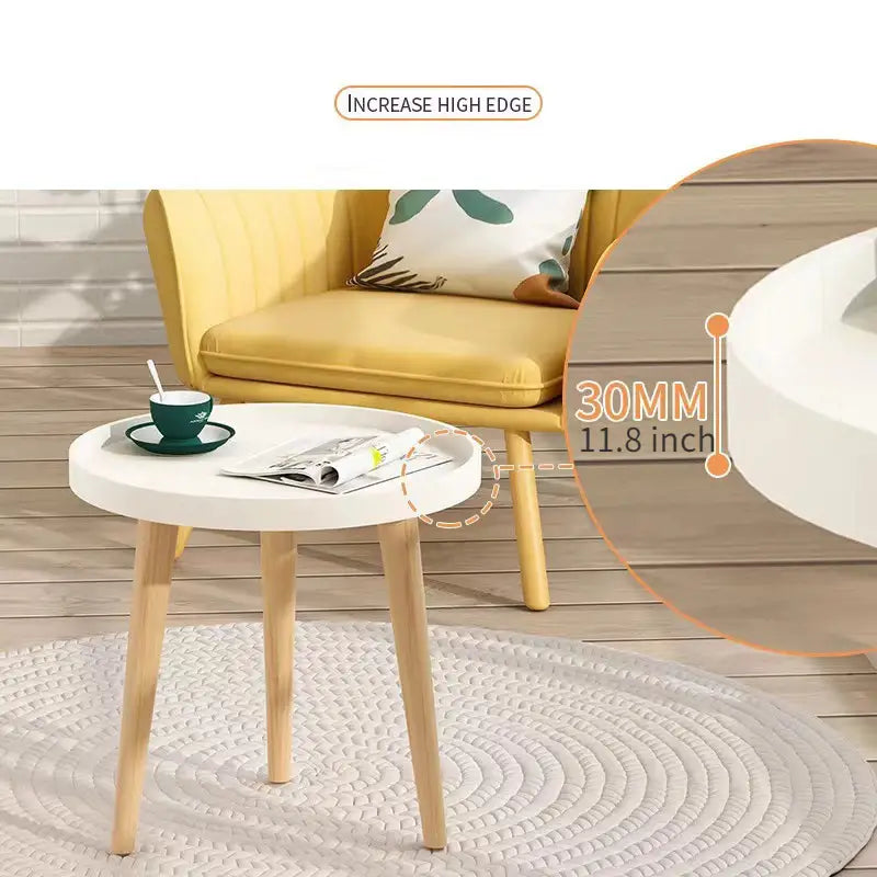 Embrace Elegance with the Round Coffee Table Boasting Three Harmonious Legs