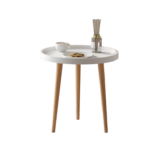 Embrace Elegance with the Round Coffee Table Boasting Three Harmonious Legs