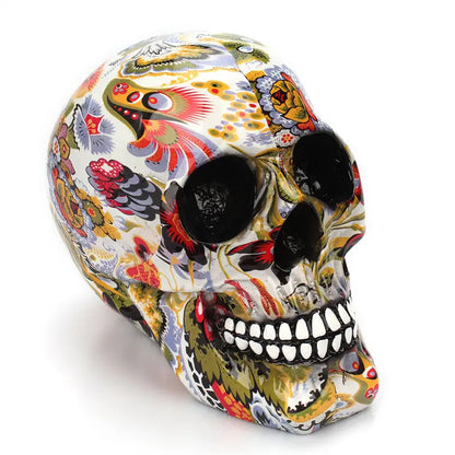 Skull Decoration – Vibrant Resin Flower Art Deco
