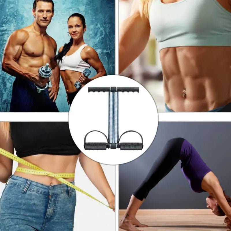 Elastic Sit Up Equipment with Dual Spring Tension Foot Pedal