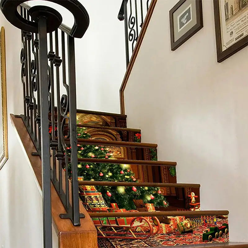 Festive Climb: Christmas Wonderland Staircase Decals