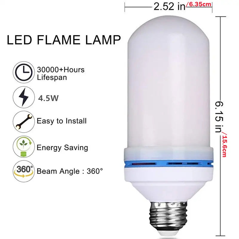 Twinkling Yuletide Flames: 4pc LED Christmas Light Bulb Set