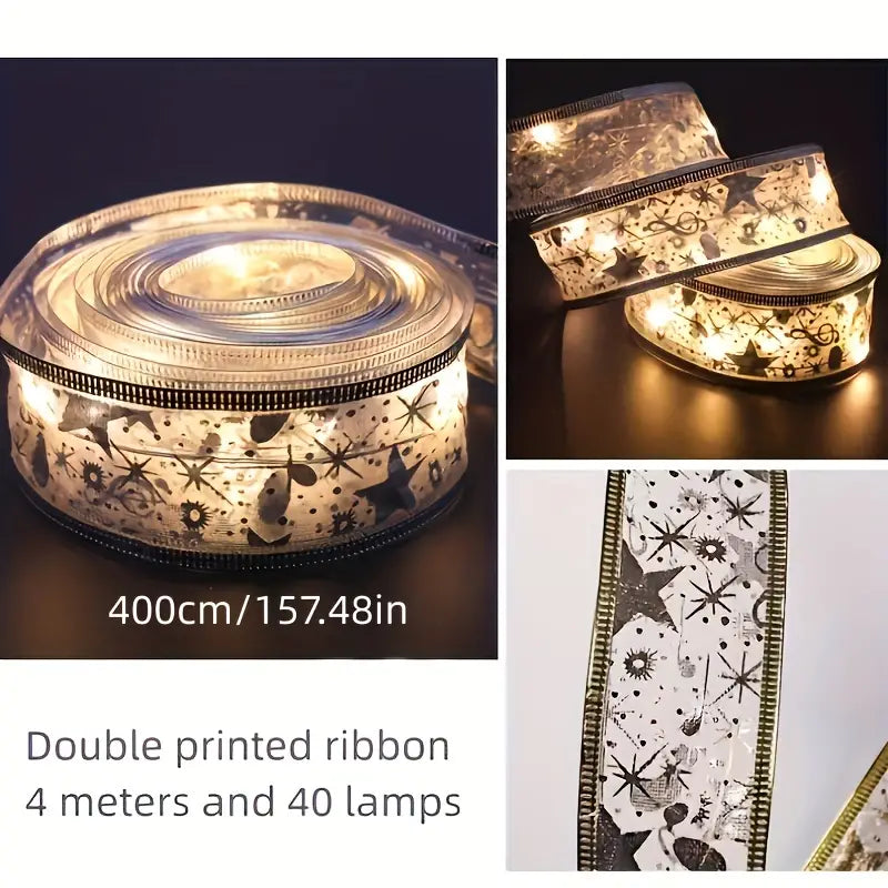 4.0 Meter Christmas Tree Decoration Lights Ribbon