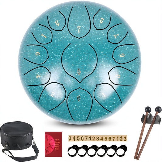 13-Note Steel Tongue Drum with Bag Set