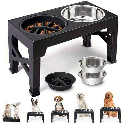 Dog Bowl Stand with 3 Bowls