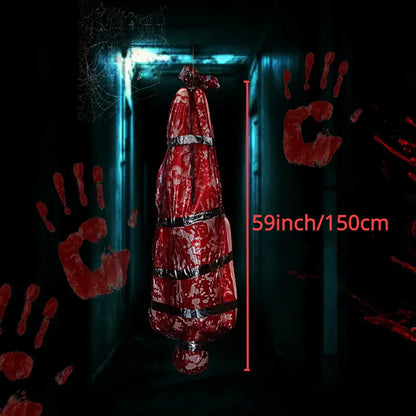 Chilling Halloween Decor: Bloody Body Bag Extravaganza