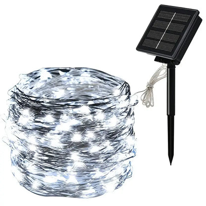 8 Modes Solar Fairy Light String - Outdoor Waterproof Copper Wire Lights