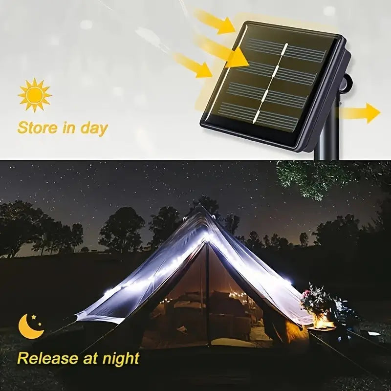 8 Modes Solar Fairy Light String - Outdoor Waterproof Copper Wire Lights