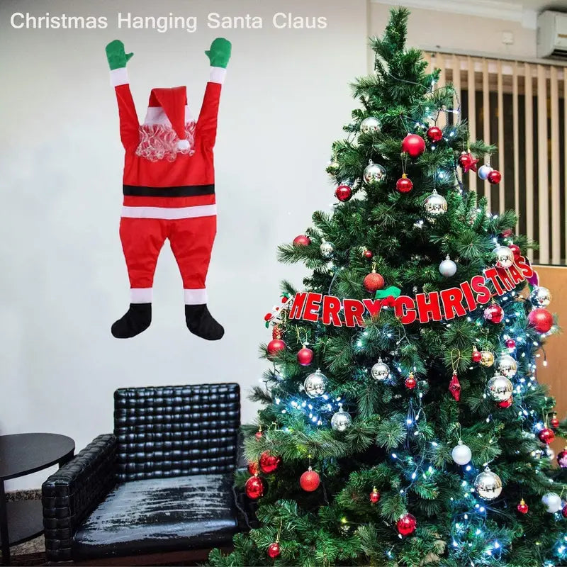 Jolly Giant: Oversized Hanging Santa Claus for Festive Delight