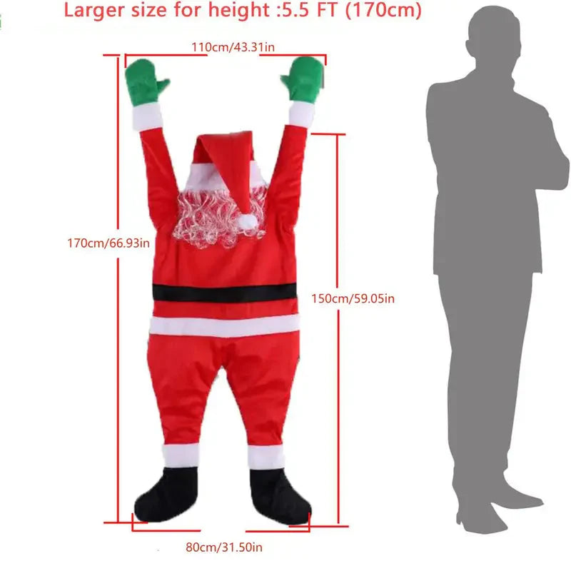 Jolly Giant: Oversized Hanging Santa Claus for Festive Delight