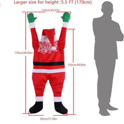 Jolly Giant: Oversized Hanging Santa Claus for Festive Delight